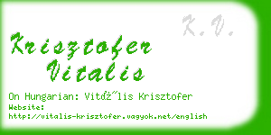 krisztofer vitalis business card